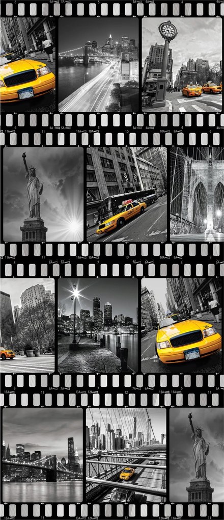 Flizelin fotótapéta New York Taxi híd Szabadság-szobor Nyc 91x211 +ragasztó