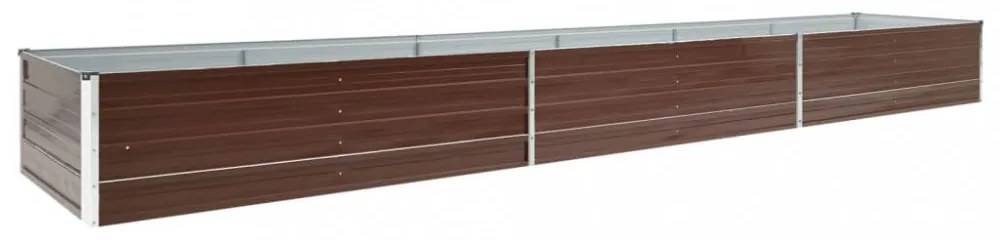 barna horganyzott acél kerti magaságyás 480 x 80 x 45 cm