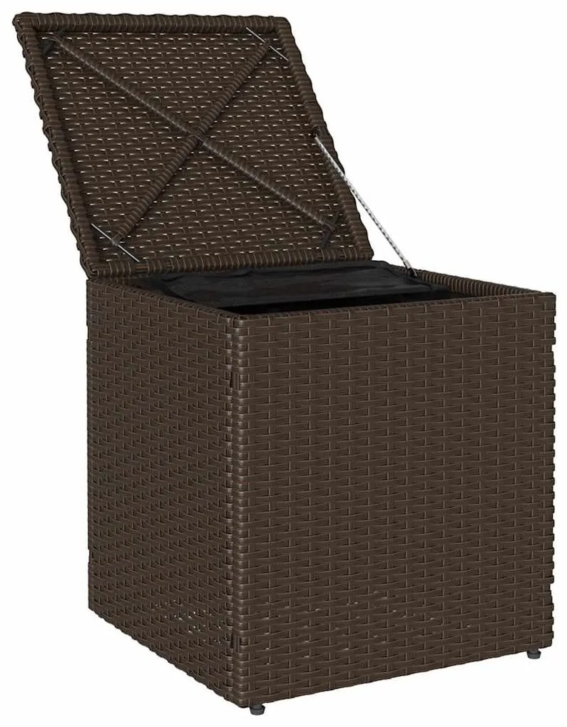 2 db barna polyrattan kerti szék párnával 40x40x43 cm