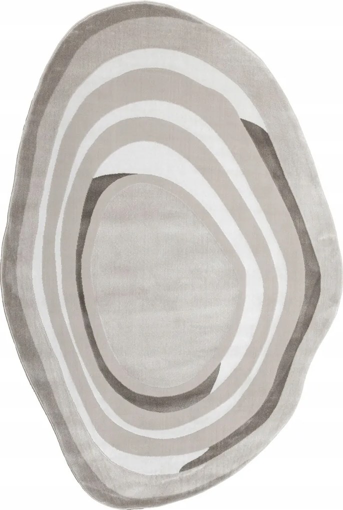 Szőnyeg Alakú Szürke-bézs Krém Puha Csíkok Szelén Nappaliba 160x230 cm