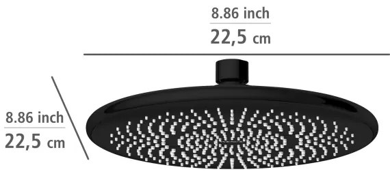 WENKO 24927100 - WATERSAVING SYSTEM zuhanyfej 22,5x22,5 cm fekete