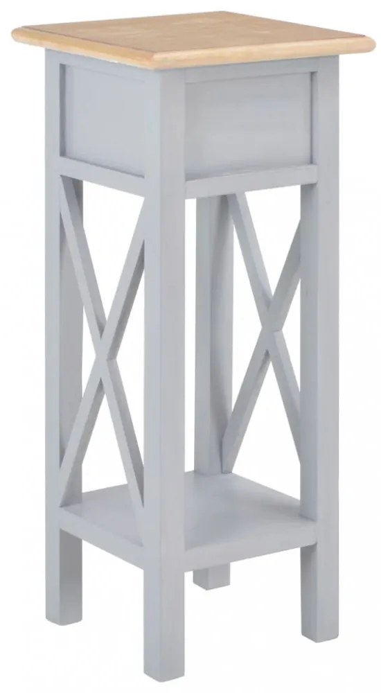 szürke fa kisasztal 27 x 27 x 65,5 cm