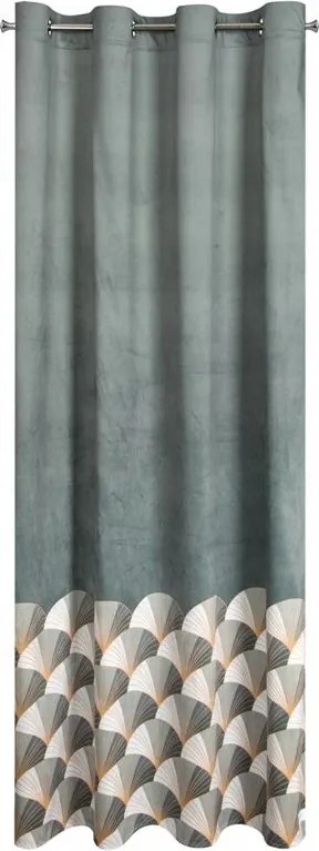 Függöny 140x250 Gina acél geometrikus velúr készre szerelve