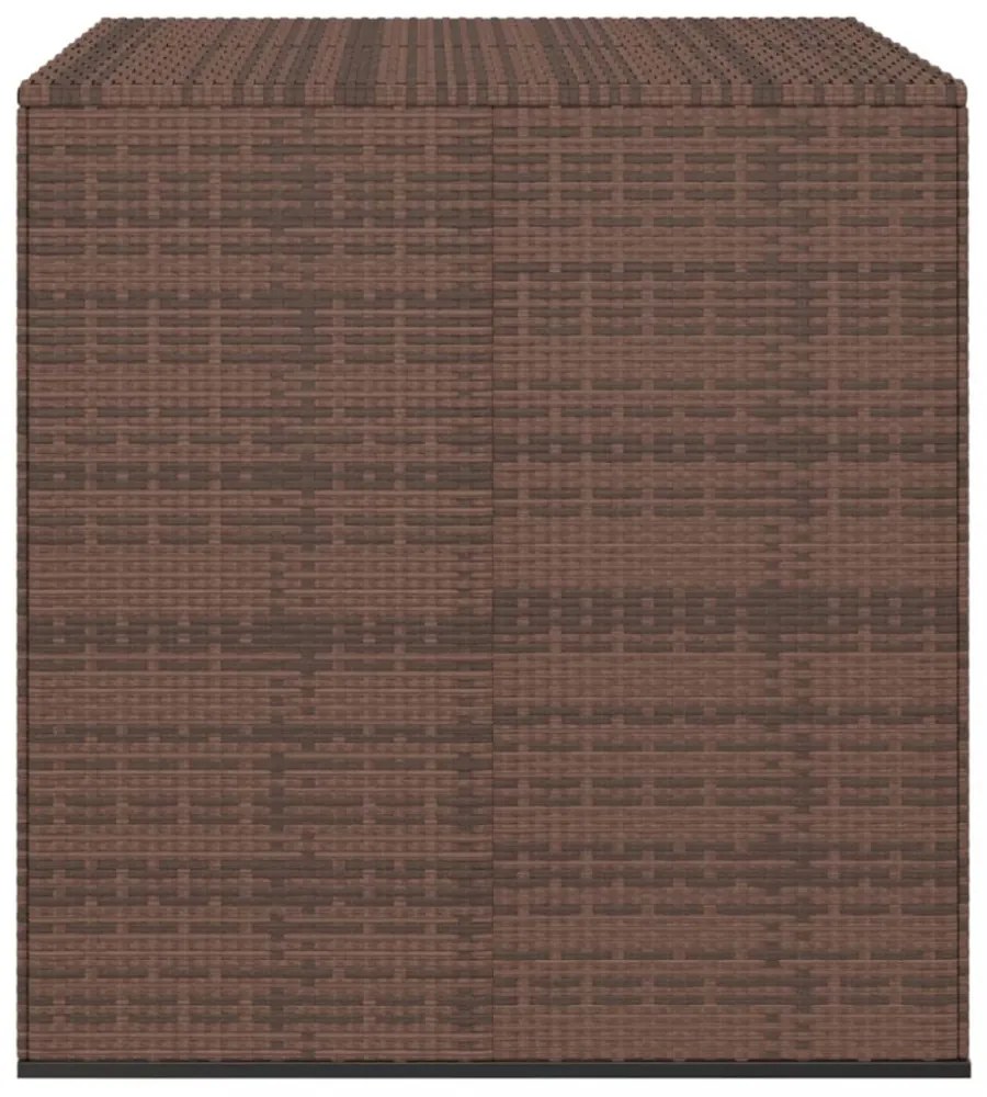 barna polyrattan kerti párnatartó doboz 100 x 97,5 x 104 cm