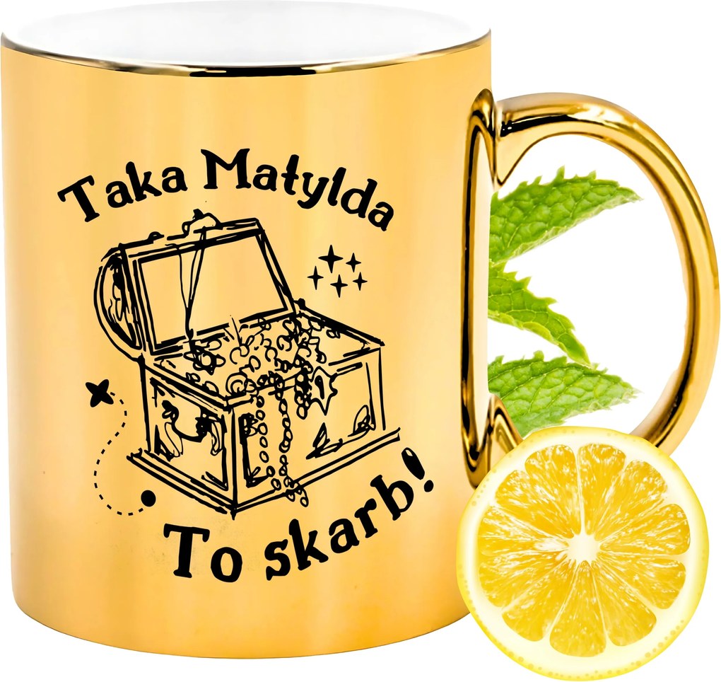 Prémium Arany Csillogó Bögre Matildának Ajándék Nyomtatott Fotóval