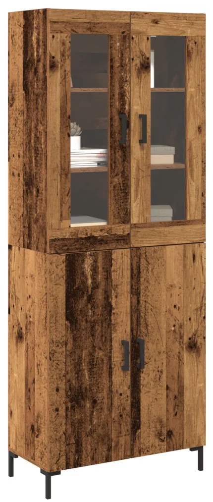 vidaXL Magasfiú 2 pcs Régi fa 69,5 x 34 x 180 cm Faanyag