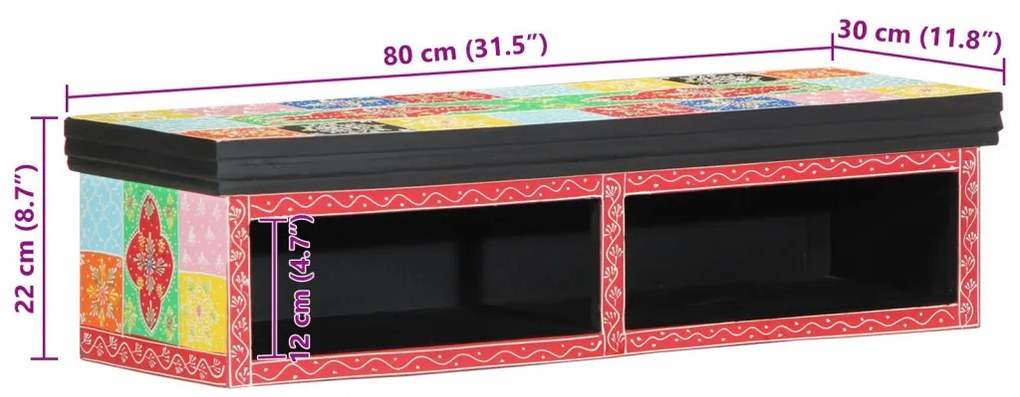 Fali TV Szekrény Többszínű 80x30x22 cm Műnyag