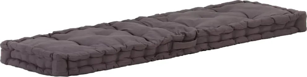 vidaXL antracitszürke pamut raklappadló-párna 120 x 40 x 7 cm