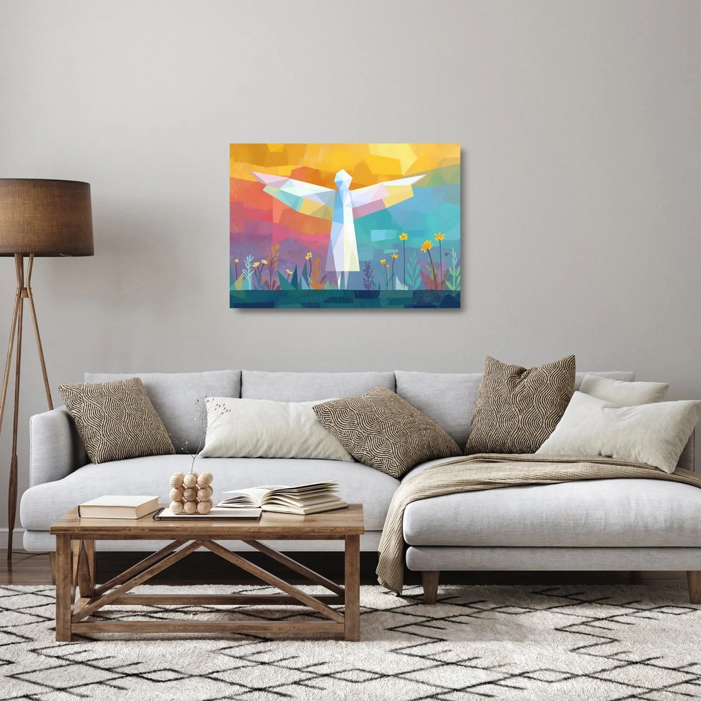 Üveg kép - Virágok őrzője (70x50 cm)