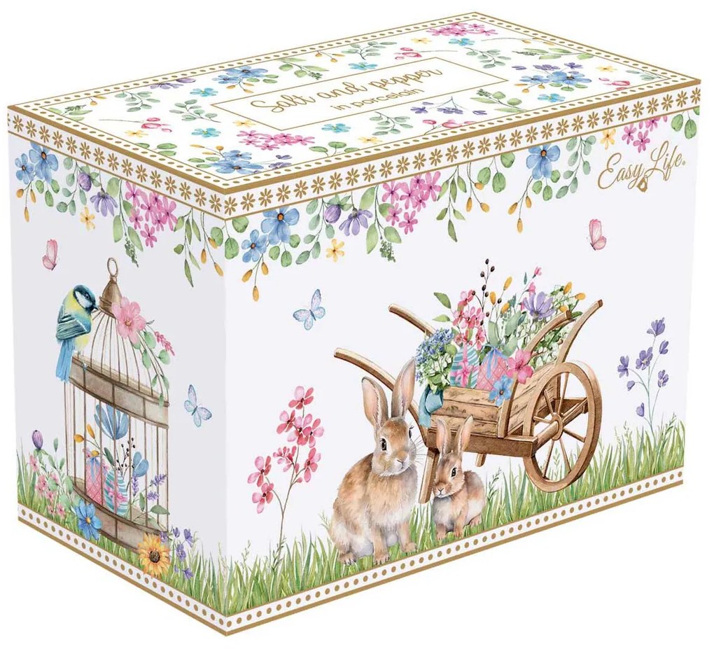 Spring Bloom húsvéti porcelán só-borsszóró szett díszdobozban