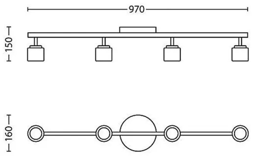 Philips 53334/17/16 - LED Spotlámpa FREMONT 4xLED/4W/230V
