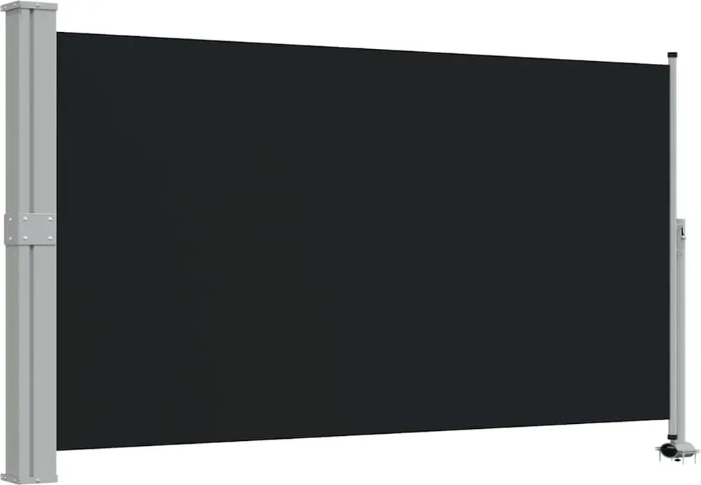 vidaXL fekete behúzható oldalsó terasz napellenző 140 x 300 cm