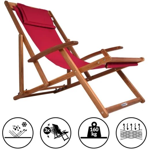 Deuba SIENA kerti napozóágy - piros