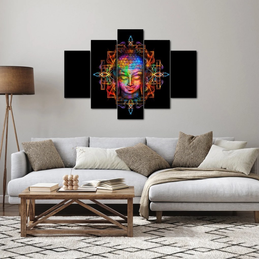 Kép - Buddha mellszobra neon színekben (150x105 cm)