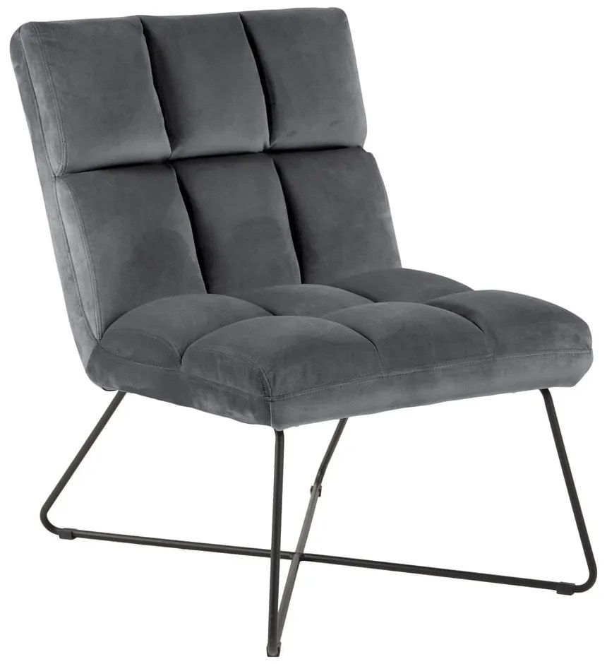 Szürke bársony fotel Alba – Actona