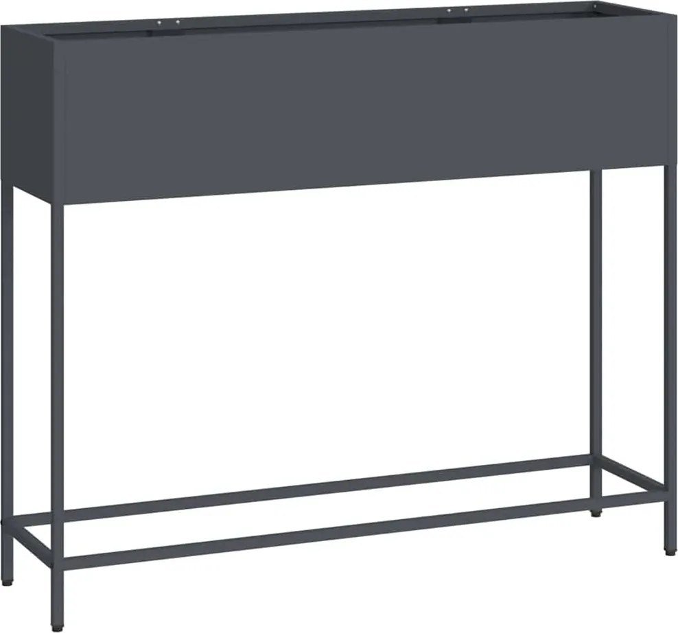 vidaXL Magas Kerti Cserép Antracit 100 x 26 x 82 cm Acél
