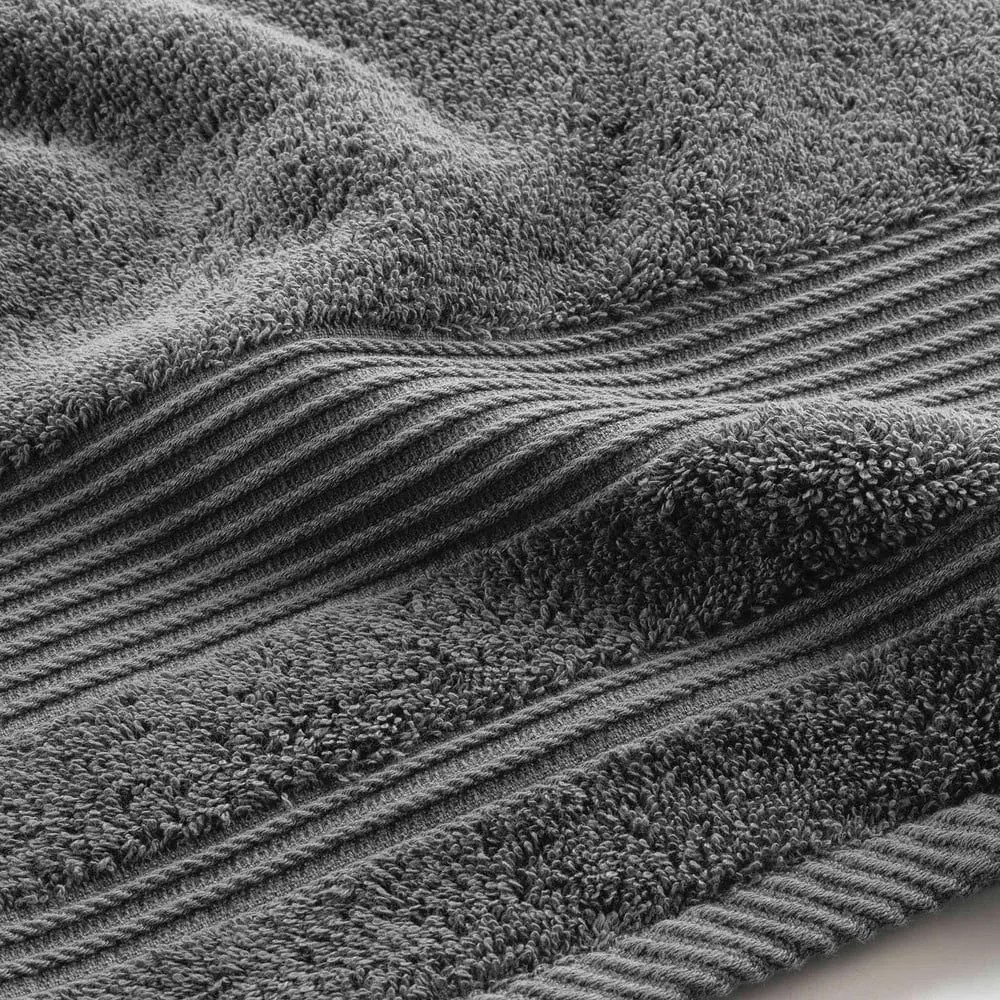 Sötétszürke frottír pamut fürdőlepedő 70x130 cm Tendresse – douceur d'intérieur