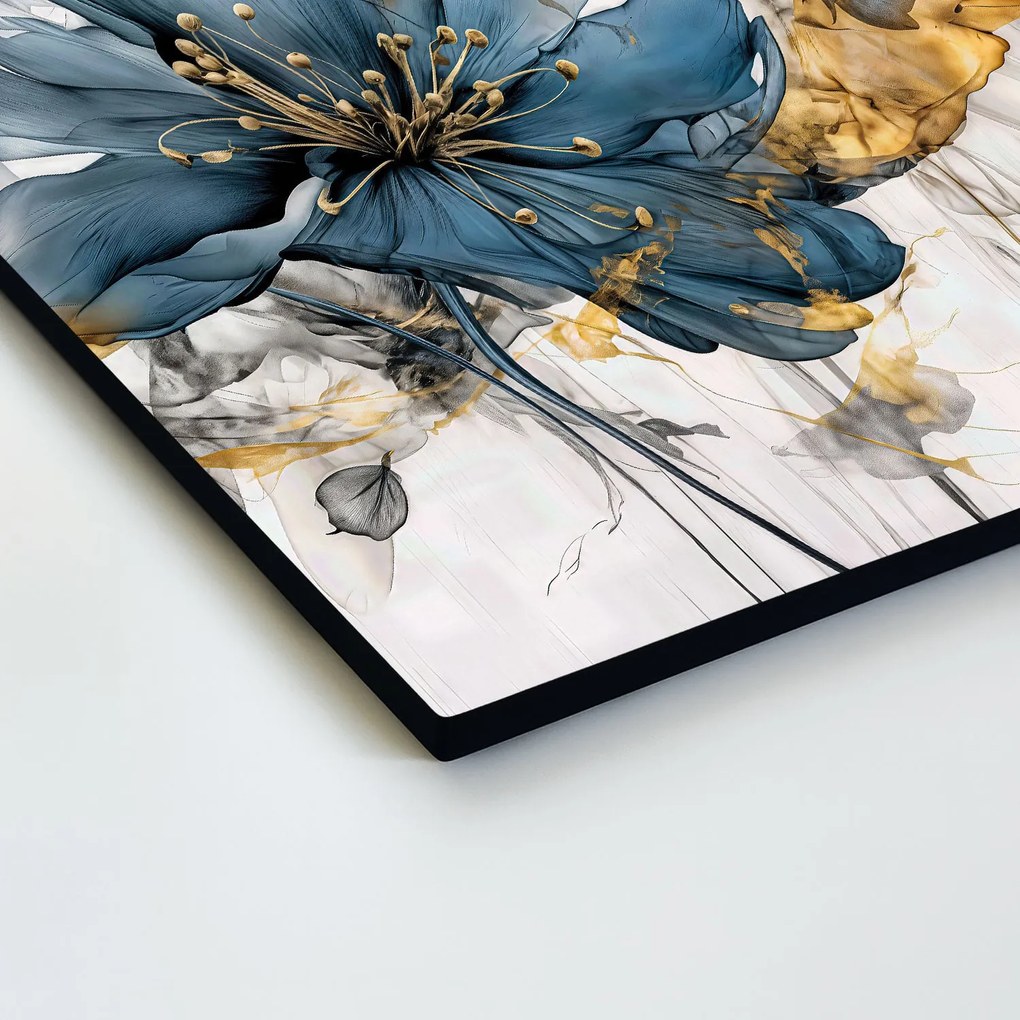 DUBLEZ | Fából készült virág kép a hálószobába - Kék szenvedély