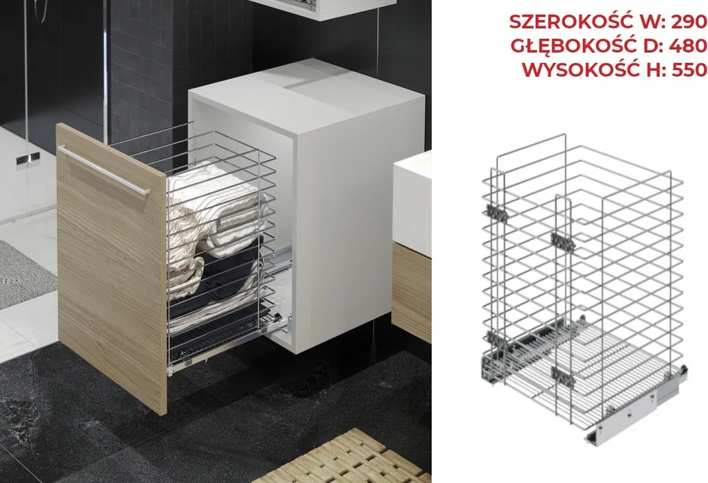 Starax S-8052 szennyestartó kosár 35 Króm Blum