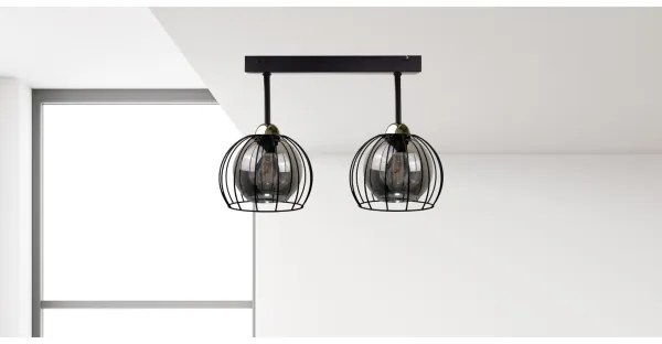 Felületre szerelhető csillár SOLO BLACK 2xE27/60W/230V fekete/arany