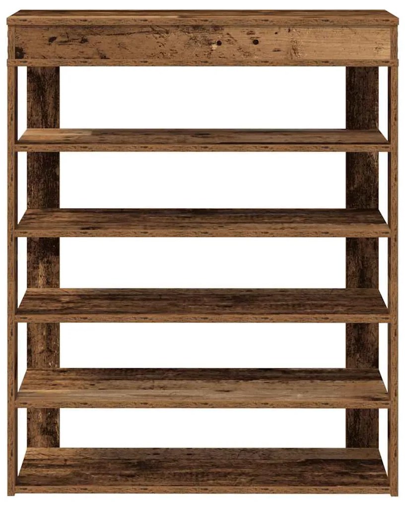 antik fa szerelt fa cipőtartó 80x30x98 cm