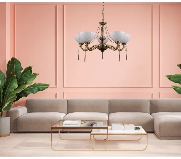 ITALUX MD38445-5 - Csillár láncon BAXIO 5xE27/60W/230V