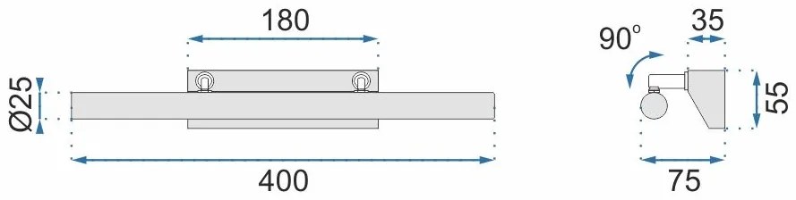 LED FÜRDŐSZOBA LÁMPA TÜKÖR fölött Rea 5W 40cm APP361-1W