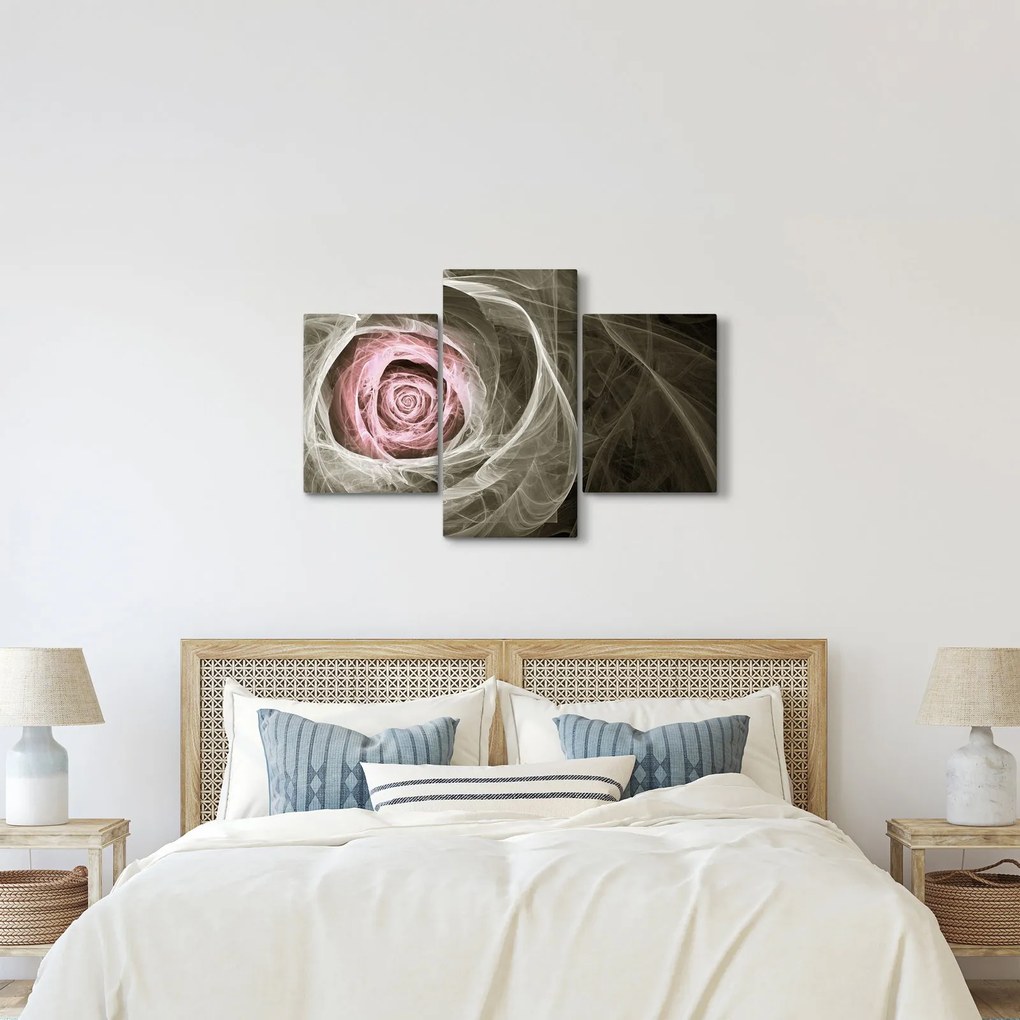 Kép - Absztrakt rózsa világos rózsaszín (90x60 cm)