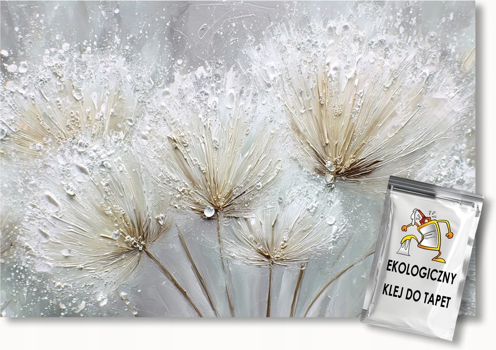 Fotótapéta Flizelina Természet Virág Pitypang Pehely Bézs Boho 300x210 ragasztó