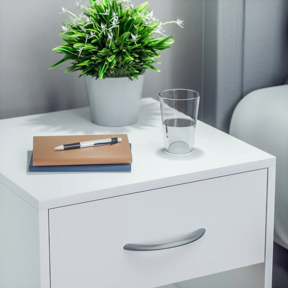 Casaria® Kiel éjjeliszekrény 41x39x28 cm - fehér