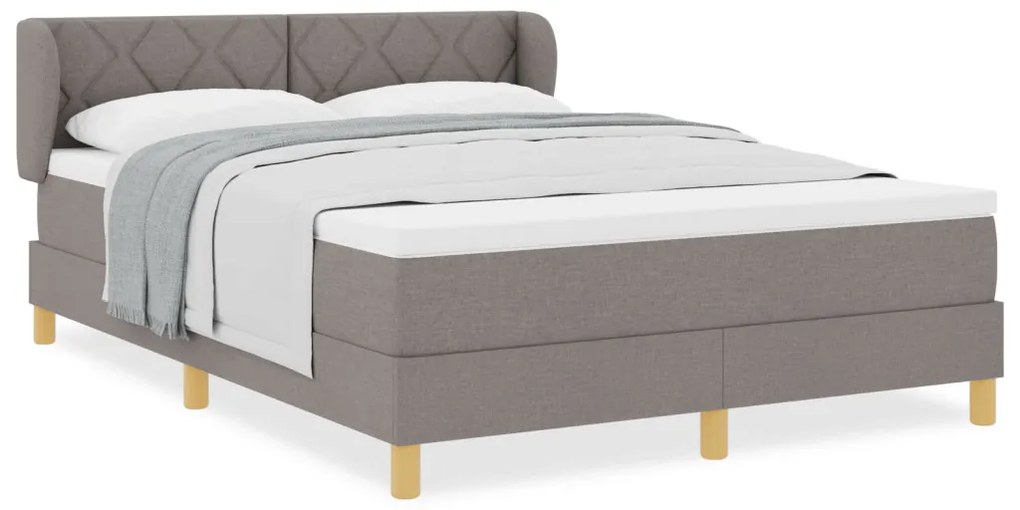 Boxspring Ágy Matraccal Taupe Színben, 140x190 cm, Szövet