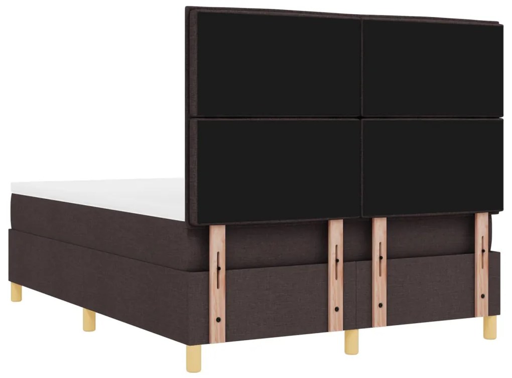 vidaXL Boxspring ágy matrac sötétbarna 140x190 cm szövet
