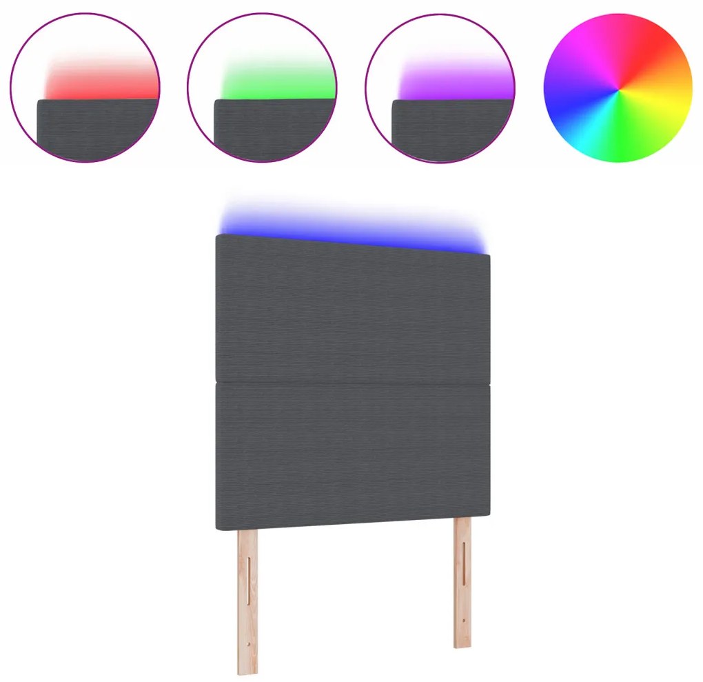 LED Fejtámla Sötétszürke 80 cm Corduroy Ágynemű