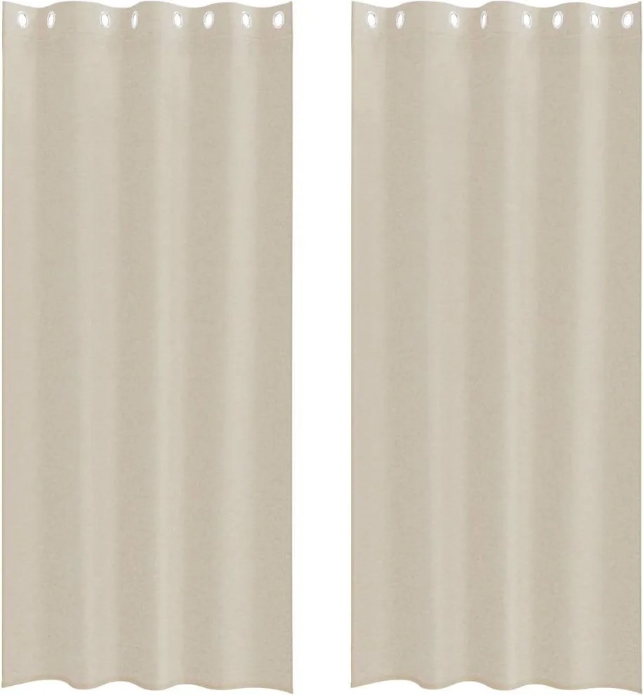 vidaXL Voile Függöny 2 pcs Homokszín 225 x 140 cm Poliészter