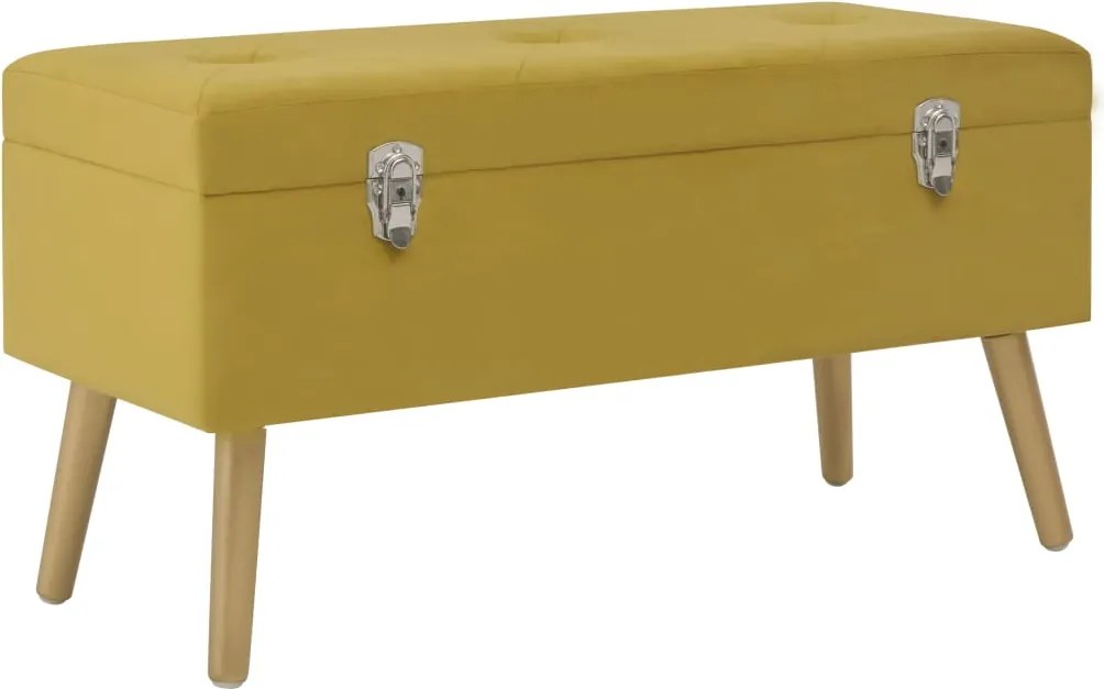 vidaXL mustársárga bársonypad tárolórekesszel 80 cm