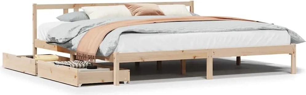 vidaXL tömör fenyőfa ágy matrac nélkül 180 x 200 cm