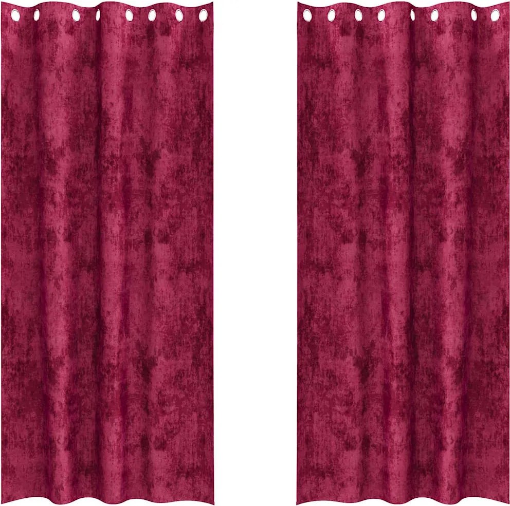 vidaXL Bársonyfüggönyök függönyökkel 2 pcs bordó 245 x 140 cm Bársony