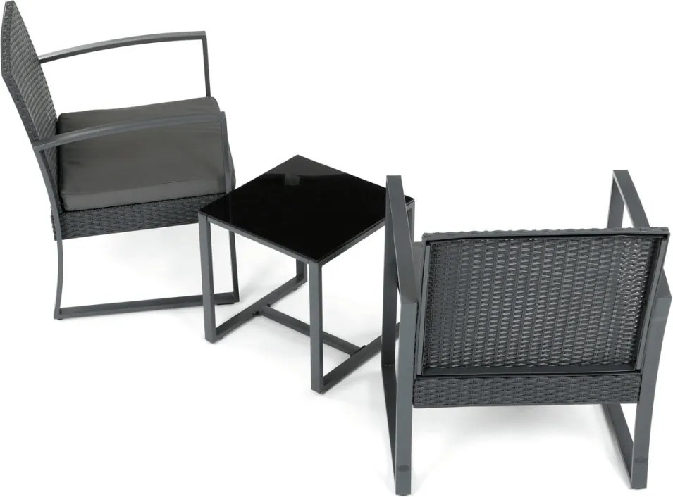 Kerti bútor szett 1+2, polyrattan, szürke, AZS-H1111 GREY
