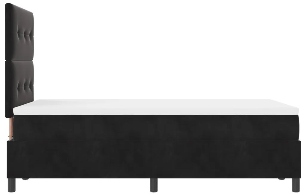 Boxspring Ágy Matraccal Fekete 120x200 cm Bársonyos
