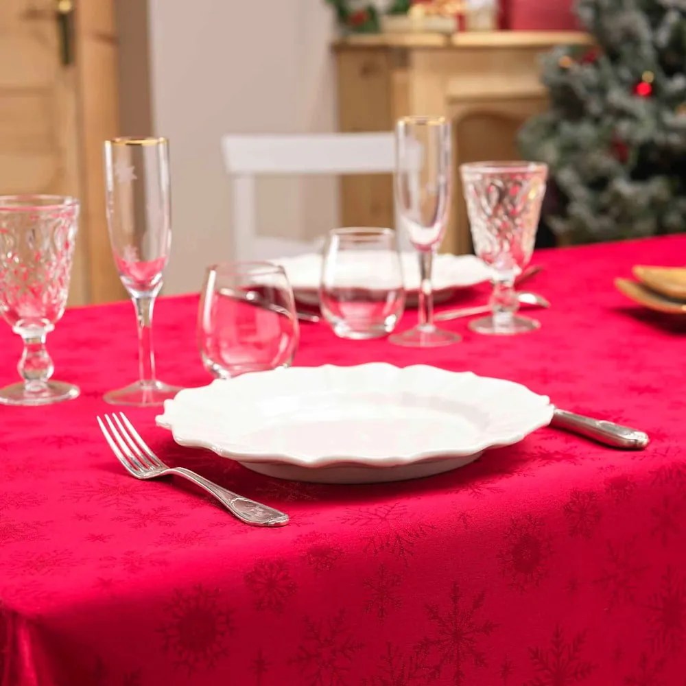 Jacquard asztalterítő karácsonyi mintával 140x300 cm Flocons – douceur d'intérieur