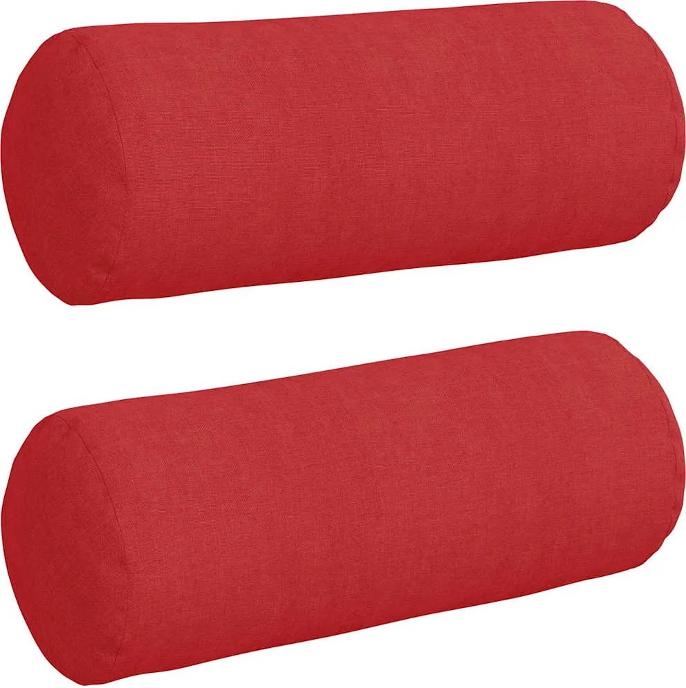 vidaXL Hengerpárnák 2 pcs Piros Ø 15 x 40 cm szövet