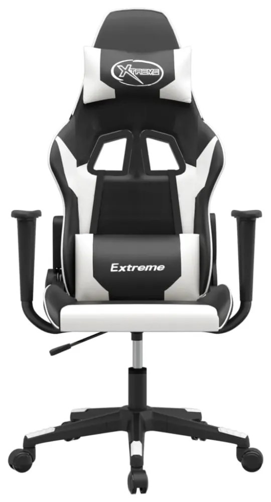 vidaXL fekete és fehér műbőr masszázsjátékszék