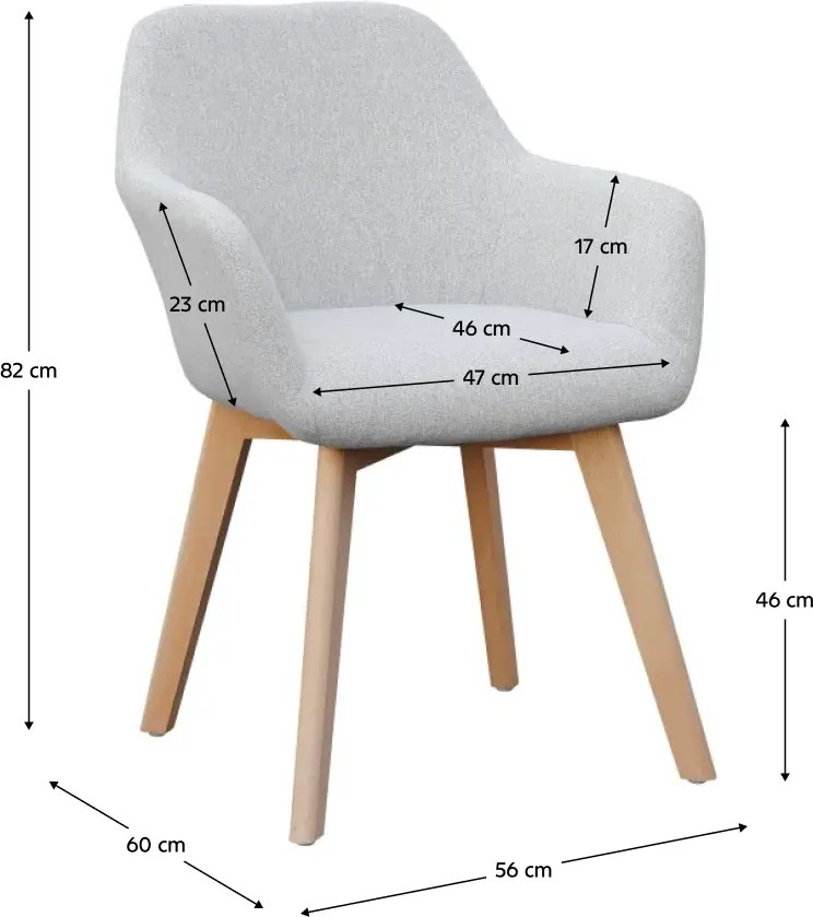 Dizájnos fotel, világosszürke/bükk, CLORIN NEW