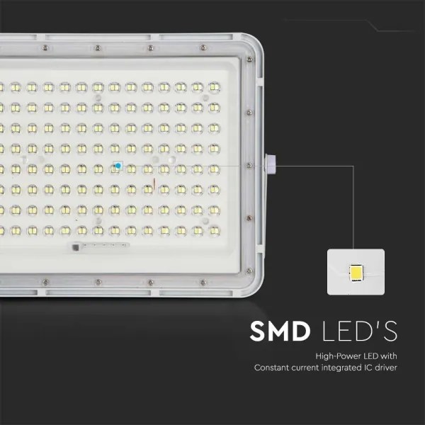 LED kültéri napelemes reflektor LED/20W/3,2V 6400K fehér + DO