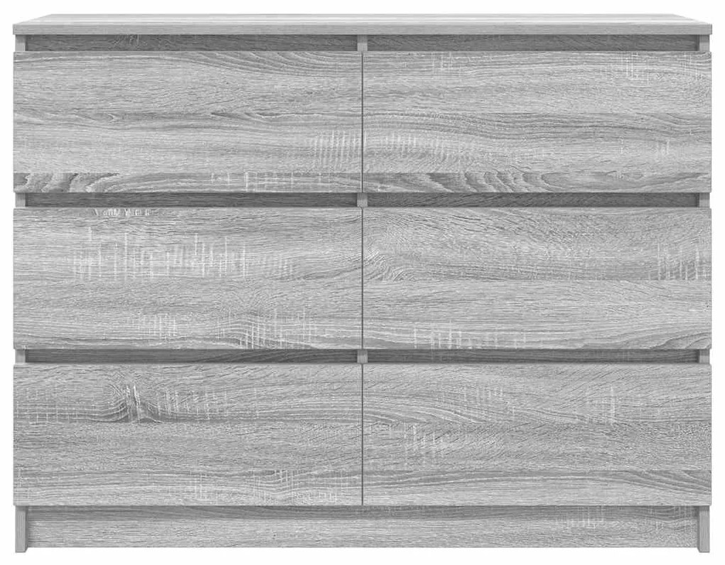 szürke sonoma színű szerelt fa tálalószekrény 100x35x76 cm