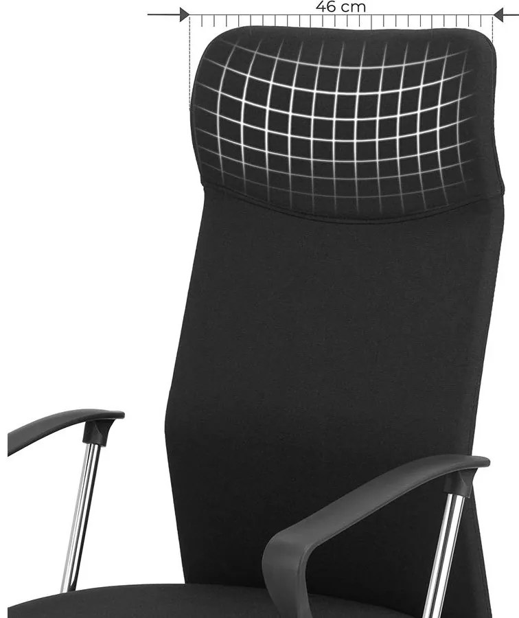 Irodai szék, Ergonomikus forgószék, 63 x (110-120) x 63 cm, fekete