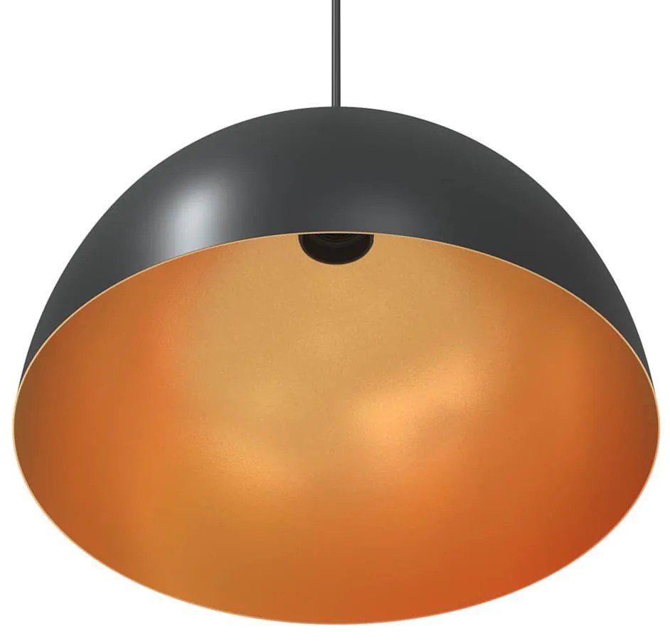 függőlámpák 2 db Állítható magasságú E27 fekete Ø 30 cm Fém