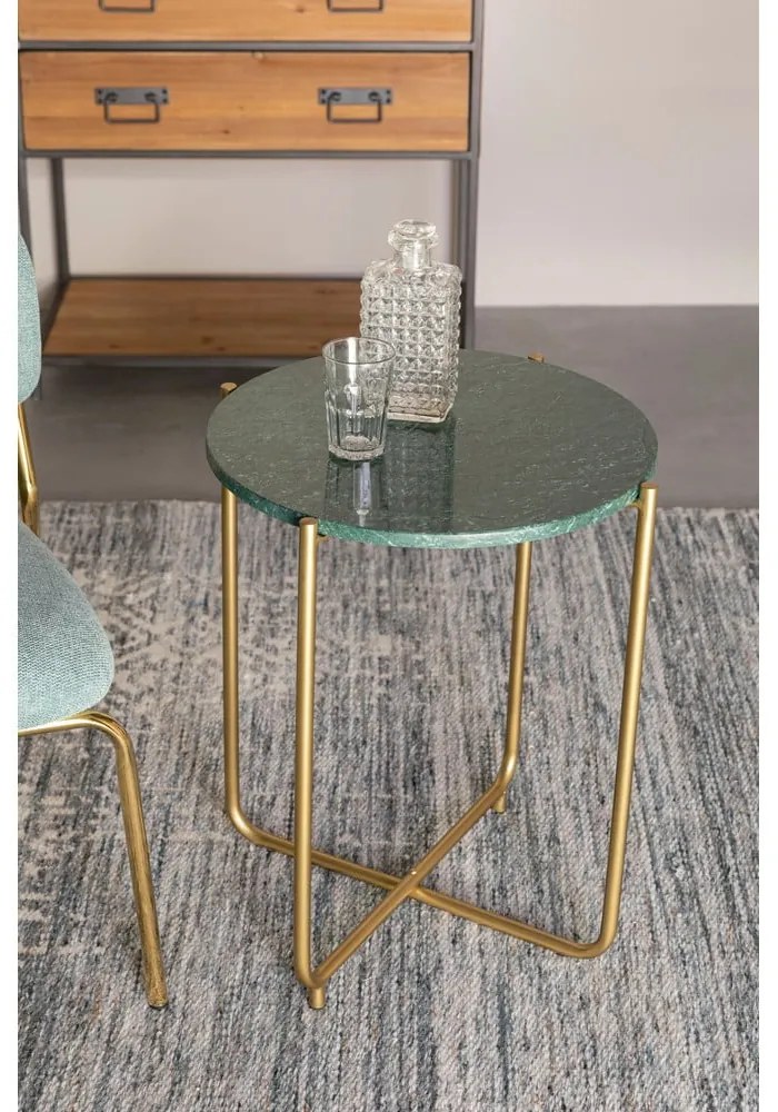 Timpa zöld tárolóasztal márvány asztallappal - White Label