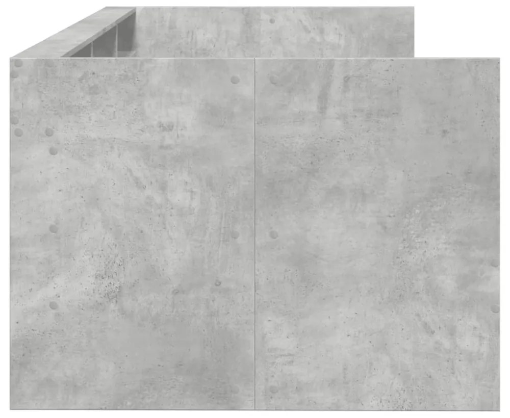 betonszürke kanapéágy fiókkal matrac nélkül 90x190 cm