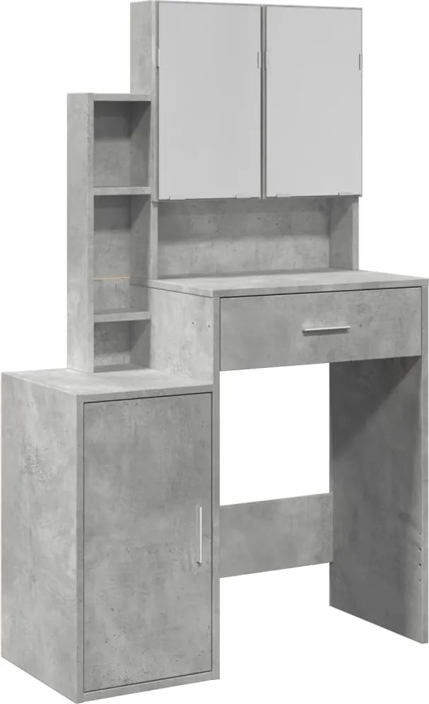 vidaXL betonszürke fésülködőasztal szekrénnyel 80 x 35 x 132 cm
